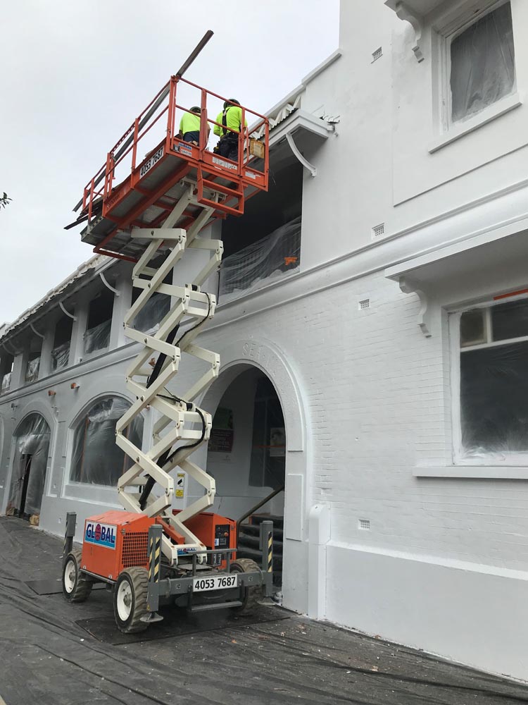 EWP hire at a heritage building restoration