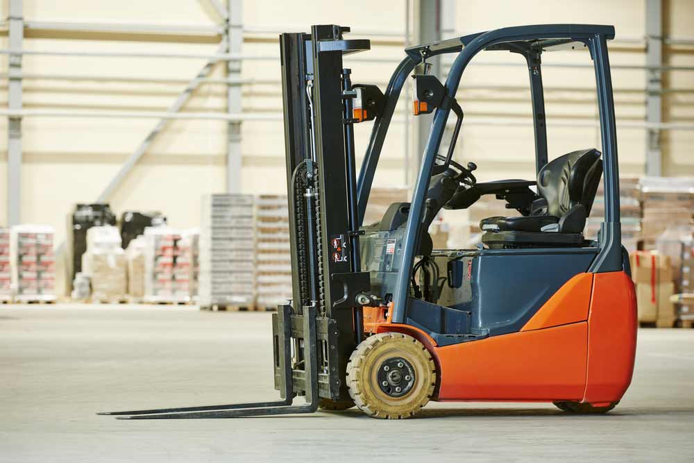 Forklift Truck At Warehouse